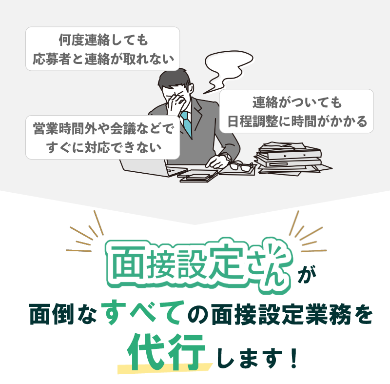面接設定さんなら面倒なすべての面接設定業務を代行